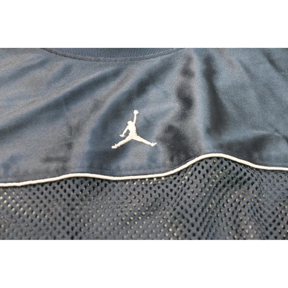 VTG Jordan Jersey Men 3XL Navy Blue Mesh Satin Jumpman Basketball Shirt